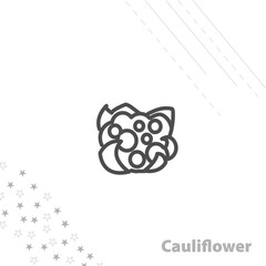 Cauliflower isolated line icon for web and mobile
