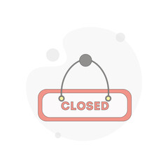 Closed store tag isolated vector flat illustration on white