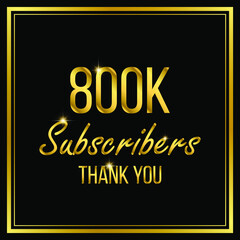 Eight hundred thousand or 8 lac followers or subscribers achievement symbol design, vector illustration.
