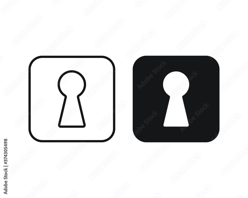 Aufkleber keyhole icon. lock sign. log in and log out symbol. security and privacy access logo. vector illustr