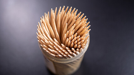 many toothpicks lie together