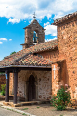 Fototapeta premium Bonillos, Castilla y Leon / Spain - August 10, 2020: Church of Bonillos, in the municipality of Brazuelo