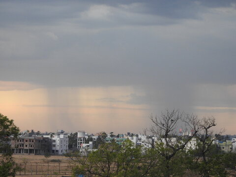 rainning on one side of the area