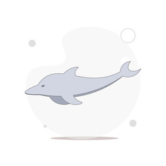 Dolphin isolated vector flat illustration on white