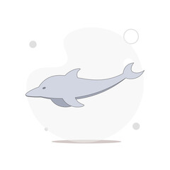 Fototapeta premium Dolphin isolated vector flat illustration on white