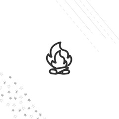 bonfire isolated line icon for web and mobile