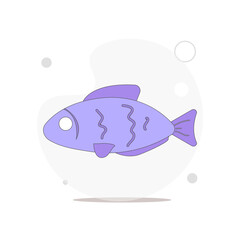 fish isolated vector flat illustration on white