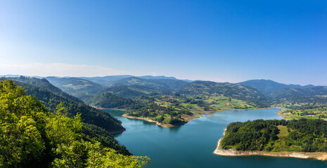 Fototapeta na wymiar Viewpoint Velika Stena on a Rovni lake near the Valjevo in Serbia