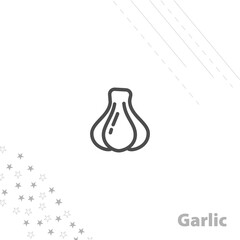 Garlic isolated line icon for web and mobile