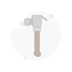 hammer isolated vector flat illustration on white