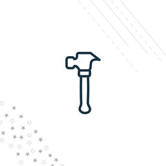 hammer isolated line icon for web and mobile