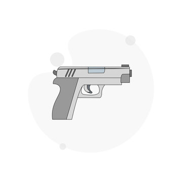 pistol isolated vector flat illustration