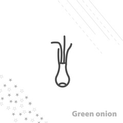 Green onion isolated line icon for web and mobile