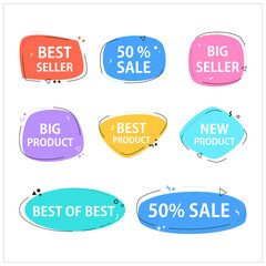 Various speech bubble doodle set for shopping
