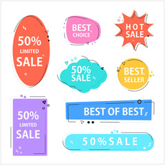 Various speech bubble doodle set for shopping
