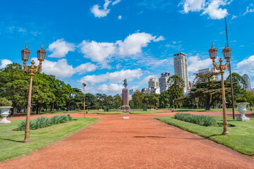 Cityscape of modern and old Buenos Aires with business and living in Palermo district, beautiful...