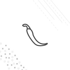 Chili Pepper isolated line icon for web and mobile