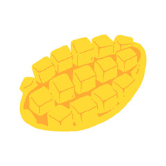 ザクロの手書きイラストアイコン Pomegranate Flat Illustration Vector Icon Poster 七実 加藤
