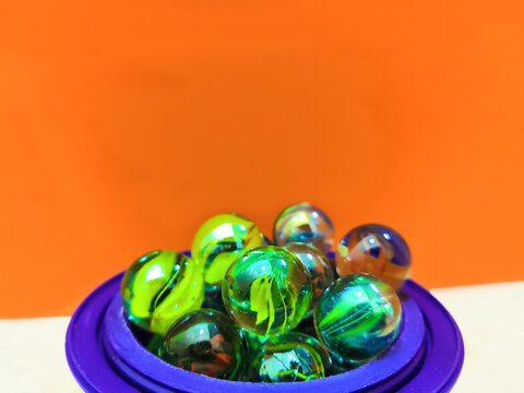 Many Green Round Marbles