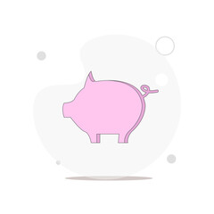 piggy bank isolated vector flat illustration on white