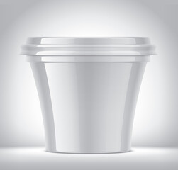 Plastic Cup on Background. Glossy surface version. 