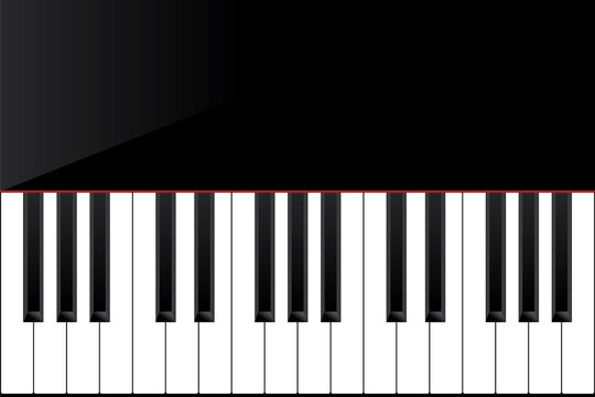 黒いピアノ鍵盤のイメージ black piano music concept image illustration