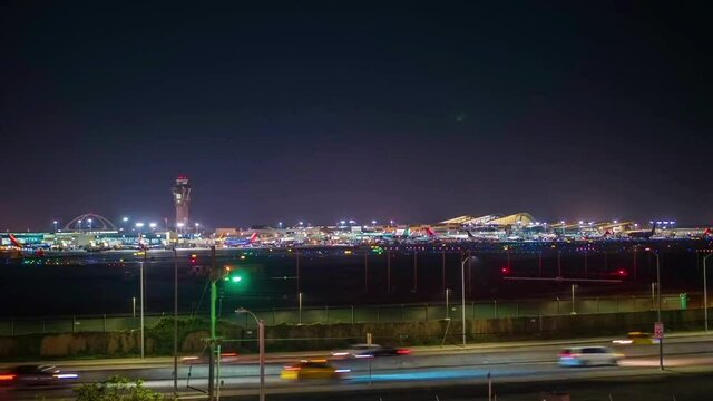 Traffic in the Dubai International Airport, time lapse