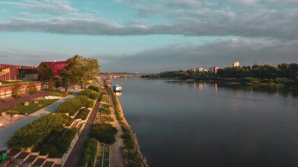 panorama of warsaw and wisla 
