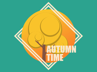 Autumn trees paper cut. Autumn time. Design a template for invitations, leaflets and greeting cards. Vector illustration