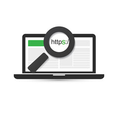 HTTPS Protocol - Safe and Secure Browsing on Mobile Computer - Vector Concept