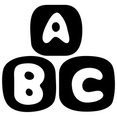 
Alphabet blocks, kindergarten education vector in solid design.
