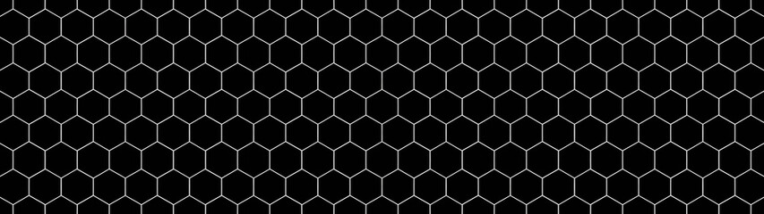 Abstract seamless black mosaic tile made of hexagonal geometric hexagon print texture background...