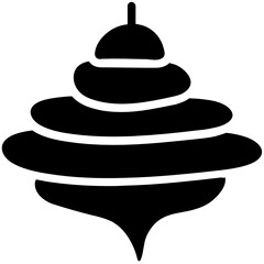 
Spinning top icon in solid design, childhood accessory 
