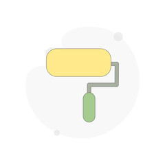 painting roller isolated vector flat illustration on white