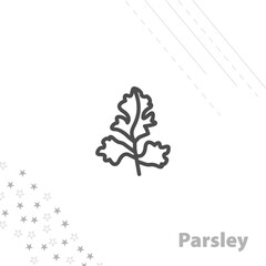 Parsley isolated line icon for web and mobile