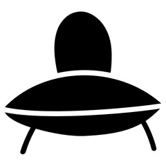 
Doodle solid design of space capsule, ufo icon
