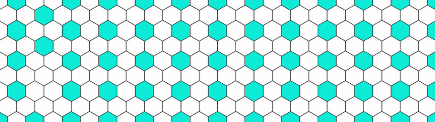 Abstract seamless white aquamarine turquoise mosaic tile made of hexagonal geometric hexagon print texture background banner panorama