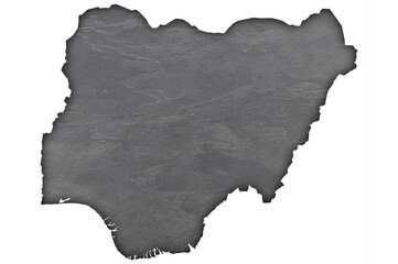 Karte von Nigeria auf dunklem Schiefer