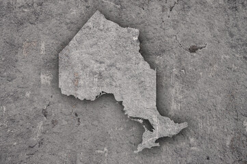Karte von Ontario auf verwittertem Beton