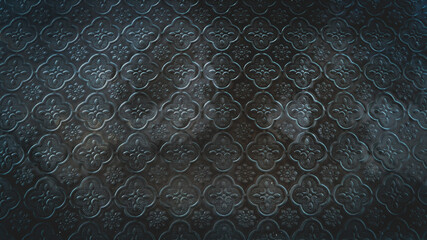 Abstract background Black antique mirror pattern.