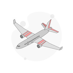 plane isolated vector flat illustration on white