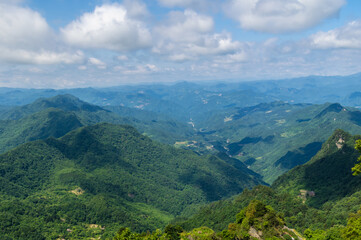 Fototapeta na wymiar The charming summer scenery of Wudang Mountain, Hubei, China