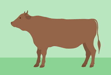 丑年　横向きに立つ牛