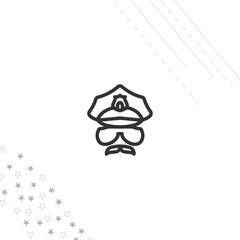 Police head icon. Police cop isolated line icon for web and mobile