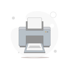 printer vector flat illustration on white