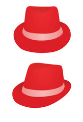 Red  summer hat. vector illustration
