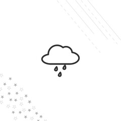 Rain isolated line icon for web and mobile