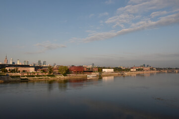 Plakat panorama of warsaw and wisla 