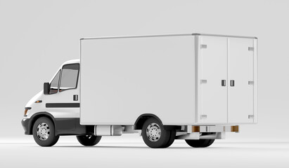 White mini Truck car mock up