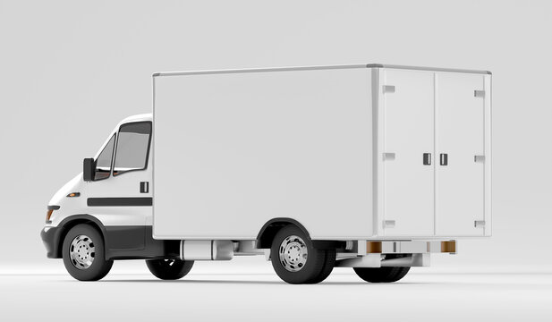 White Mini Truck Car Mock Up